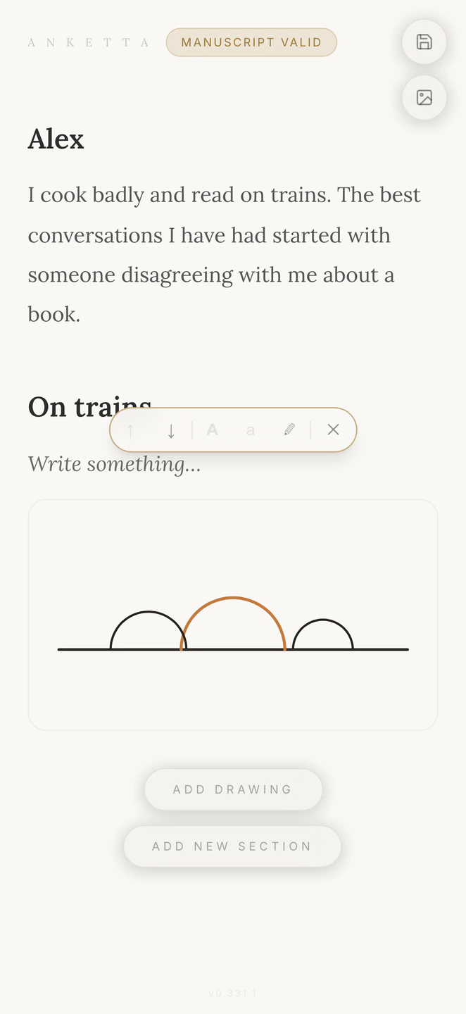 A line under a section title