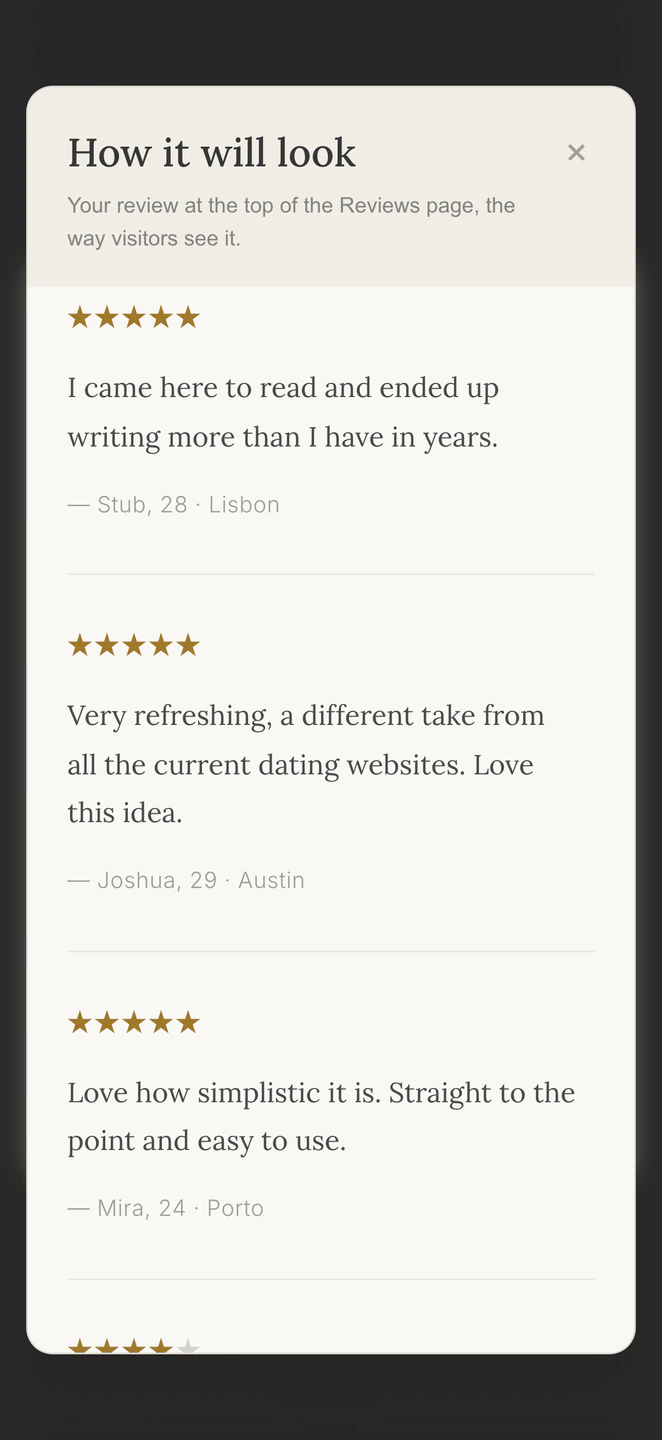 See your review before it leaves