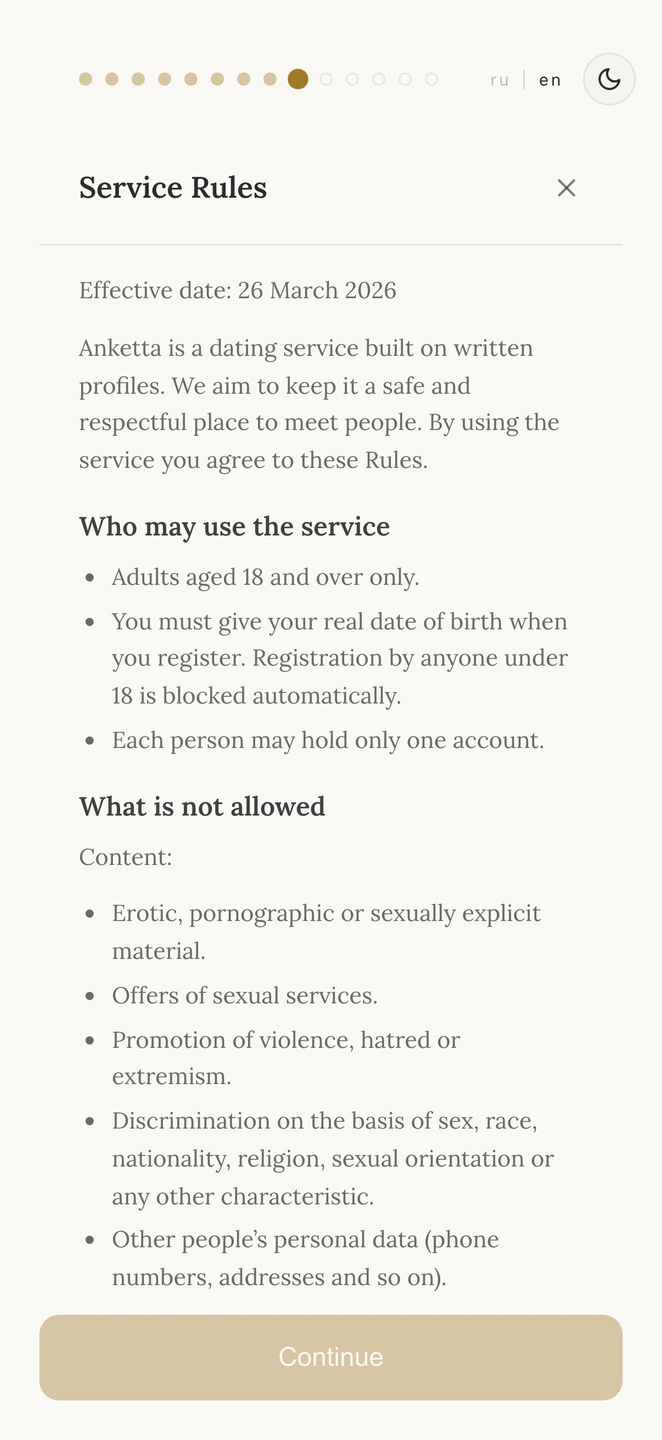 Service rules, in your language