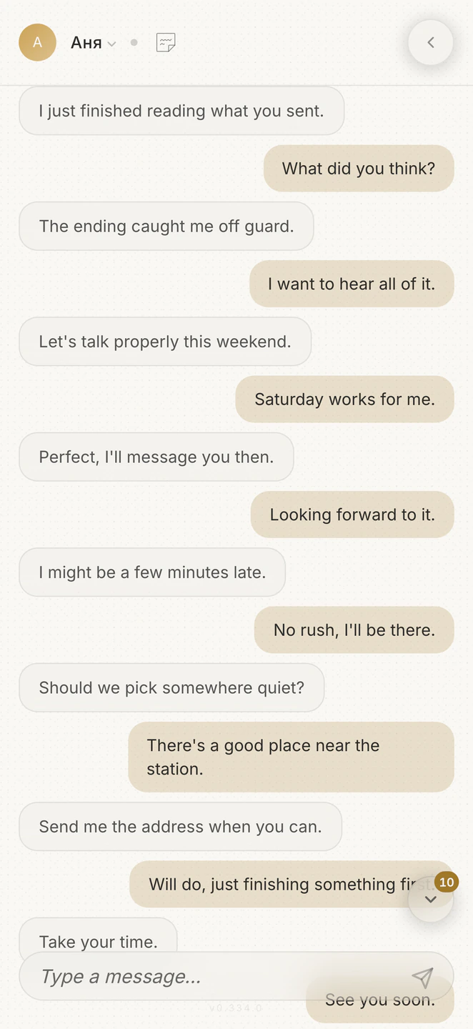 The unread count skips your own messages