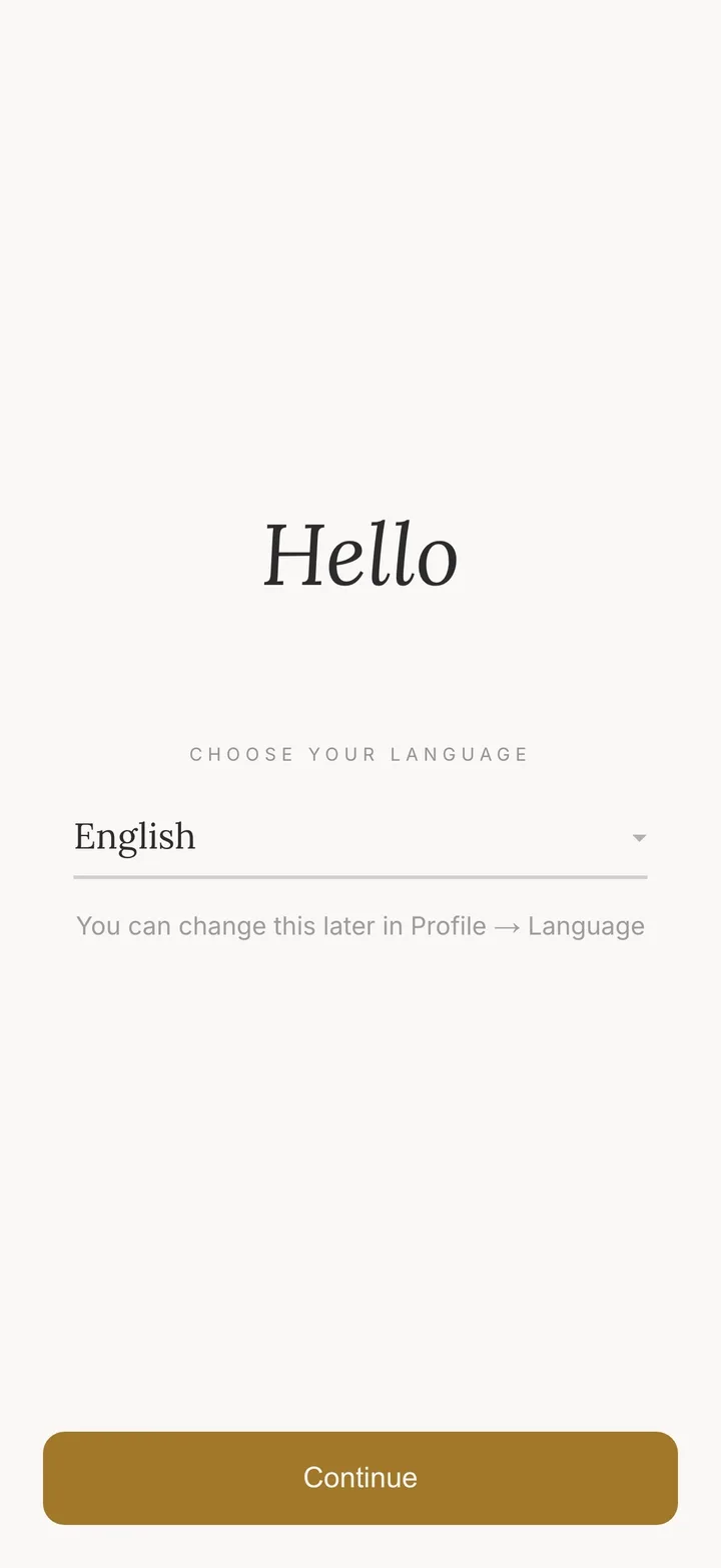 The language list that folds on a second tap