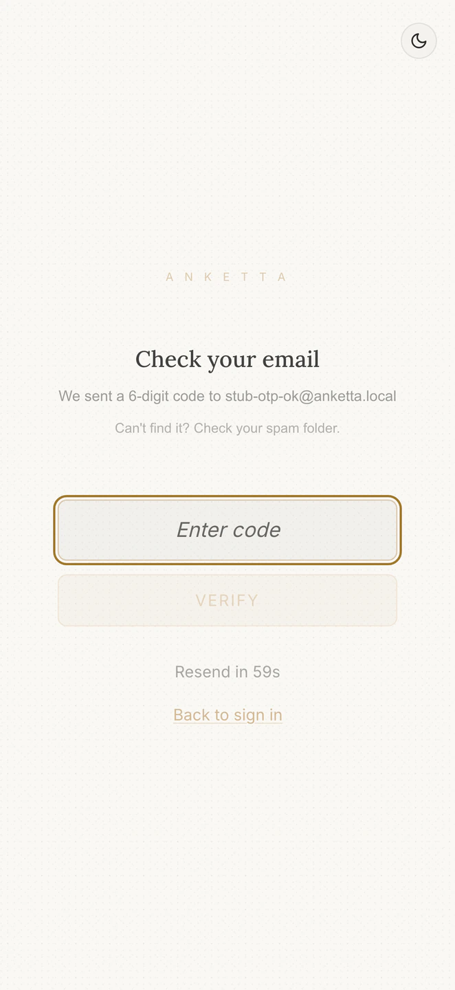 The sign-in screen stops offering