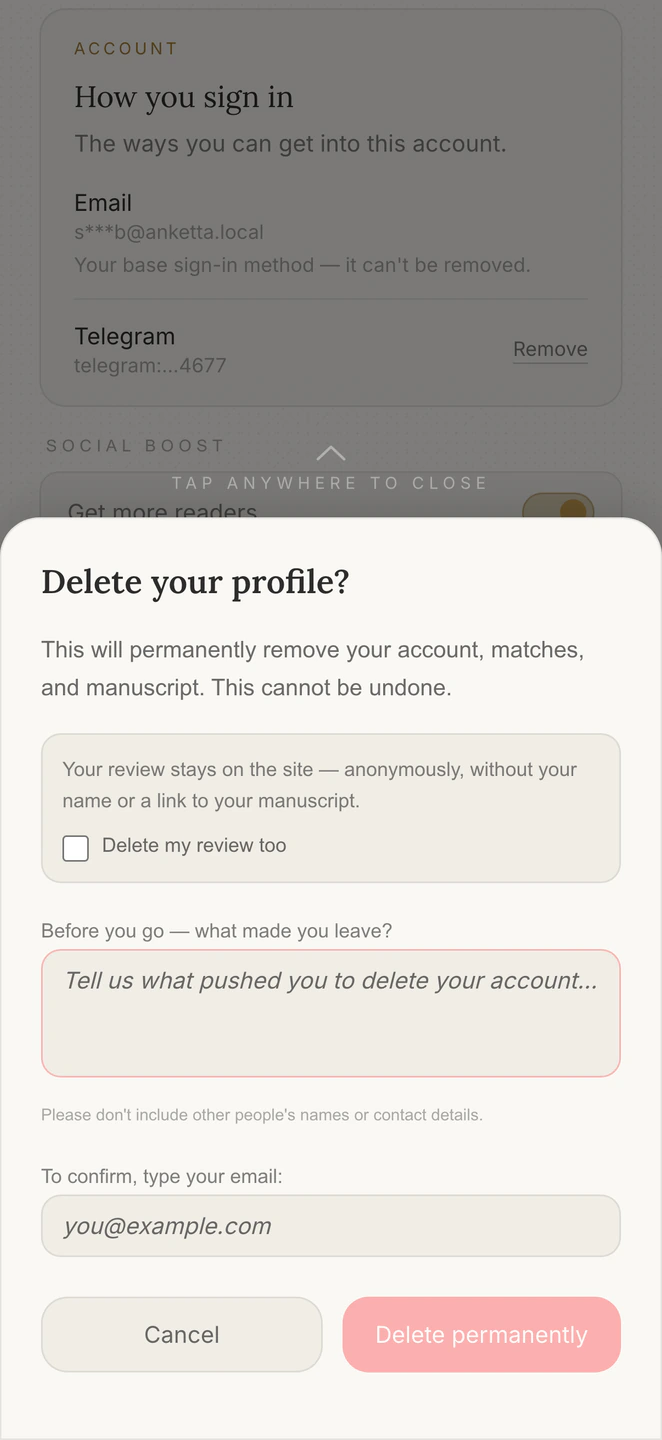 Your review stays, nameless, after you leave