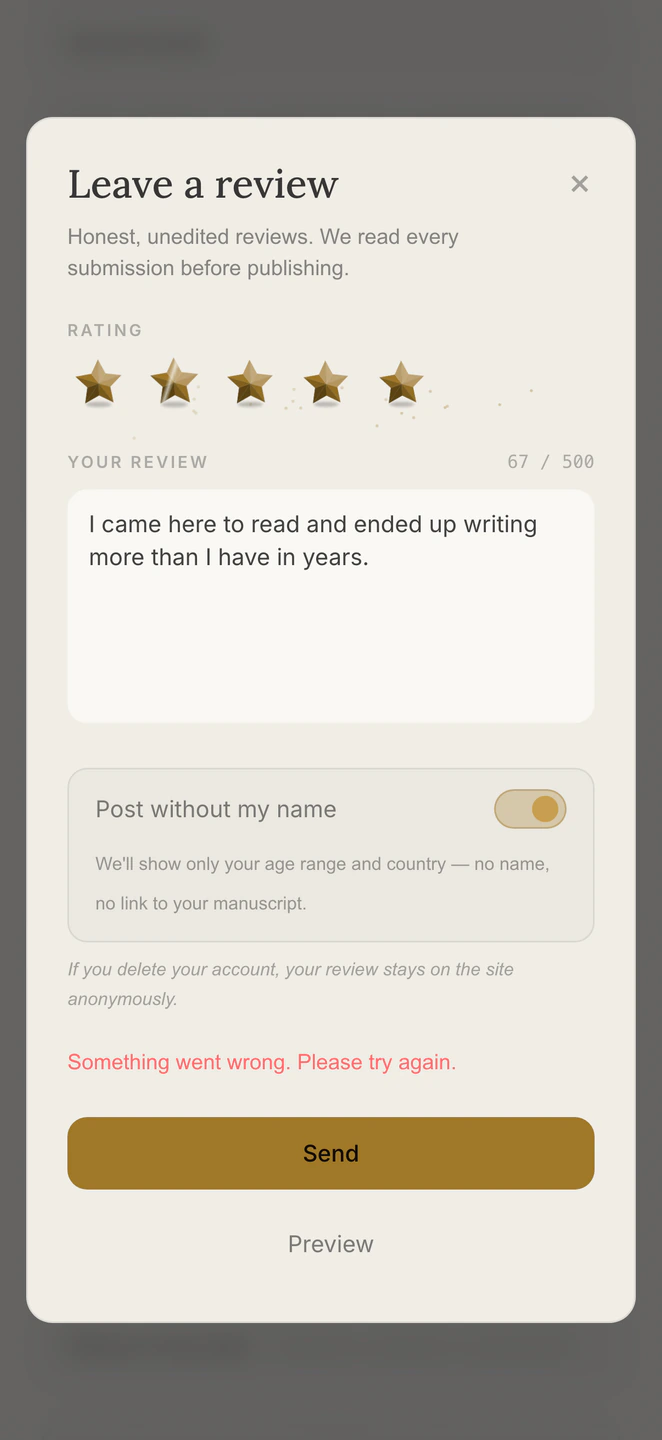 A review without your name