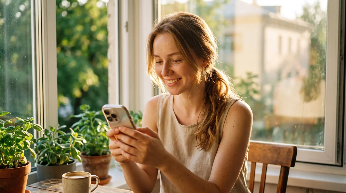 Someone fully absorbed in reading a long, heartfelt message on their phone